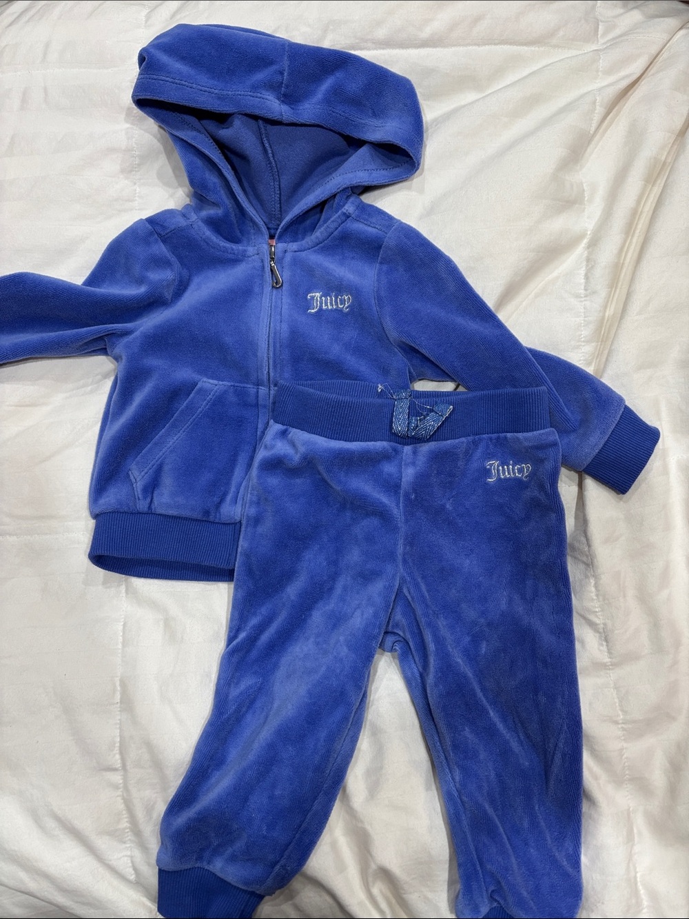 Juicy Couture Royal Blue Velour Hoodie & Jogger Set